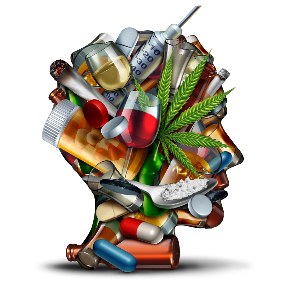 list of addictive drugs in a brain